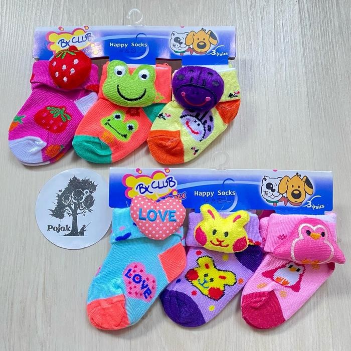 (3 pasang) Kaos kaki bayi BX boneka newborn // kaus kaki baby murah // baby socks Nyaman - Motif Boy