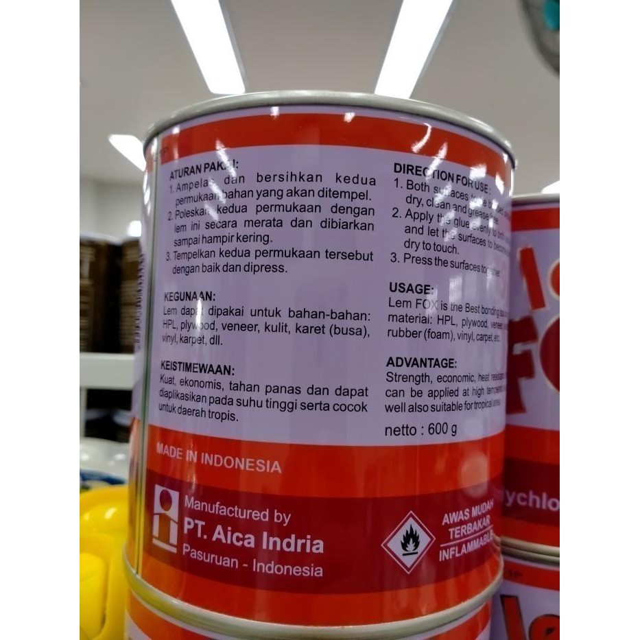 

LEM FOX KUNING KALENG 600 GR SERBAGUNA