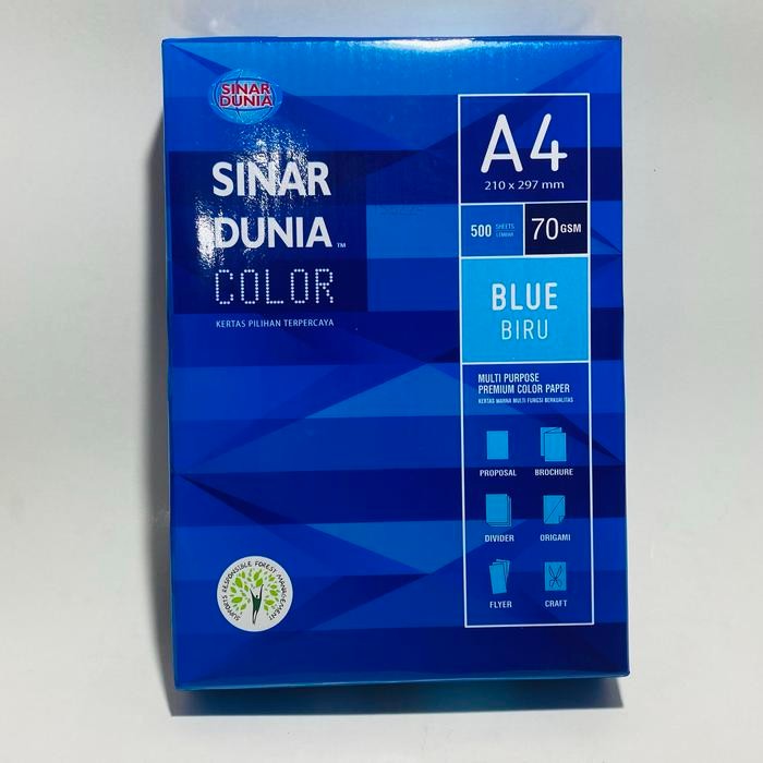 

NEW PRODUK KERTAS HVS A4 70 GRAM SINAR DUNIA ( BIRU ) / 1 RIM ISI 500 LEMBAR WARUNG ARA67