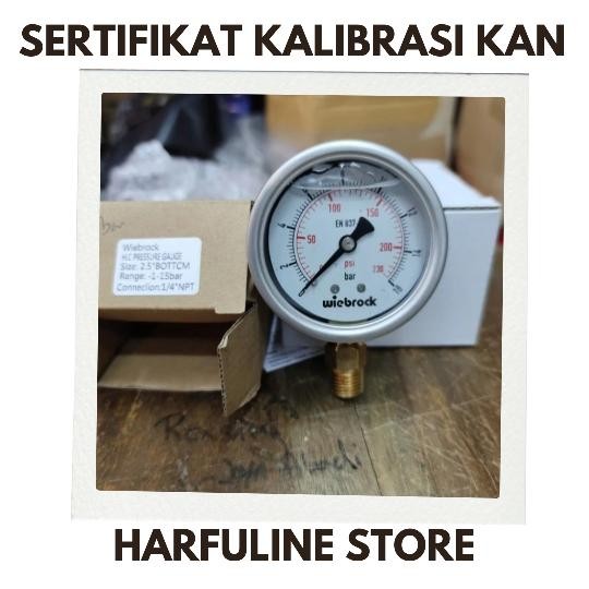 Pressure Gauge 16 Bar Dan Sertifikat Kalibrasi
