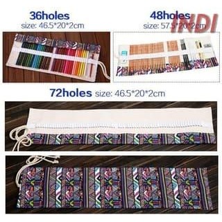 

Tas Tempat Pensil Gulung Canvas 48 Slot 20 x 56cm Case Pensil Warna