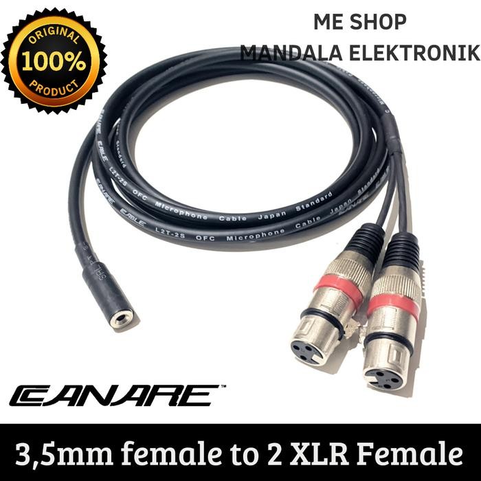 Kabel Audio Aux 3,5 Female To 2 Xlr Female