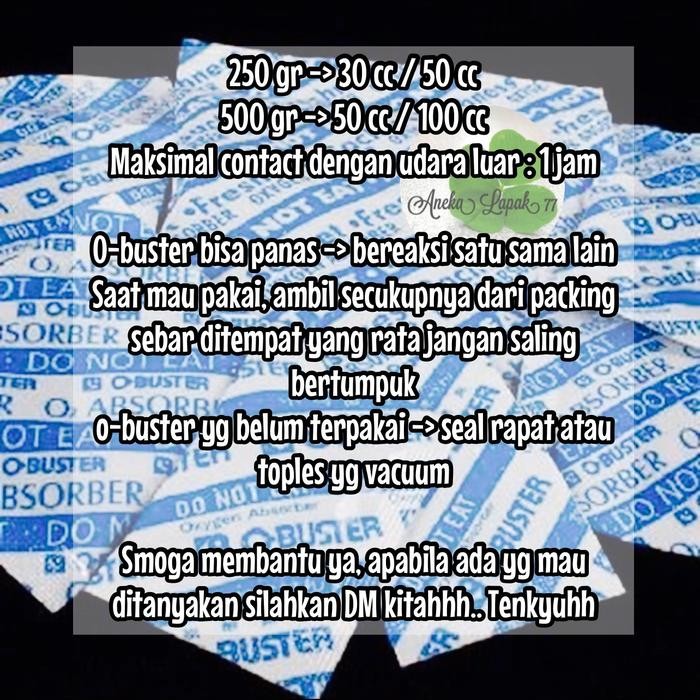

Pilihan- 40 Pcs Oxygen Absorber O-Buster 500 Cc Pengawet Makanan Grosir Murah