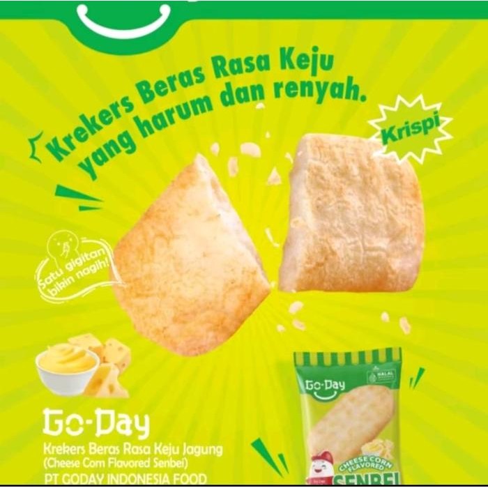

Pilihan- Go Day Senbei Creakers Cheese Corn Flovored 20 Pcs / 2 Renteng