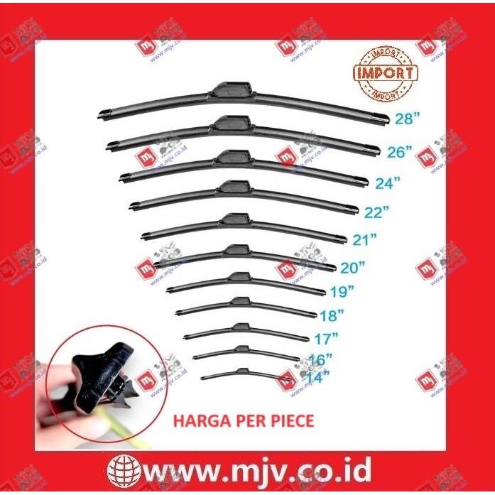 SOFT WIPER FRAMELESS WIPER DENGAN DOUBLE BLADE KARET