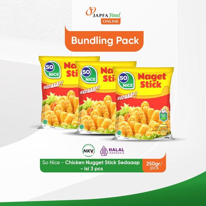 

Pilihan- So Nice Chicken Nugget Stick Sedaaap 250Gr - Isi 3 Pack