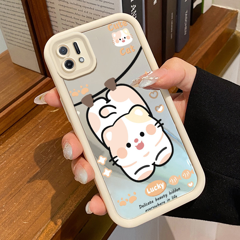 Casing Hp OPPO A16K OPPO A16E Case Softcase Casing HP Anak kucing nakal yang cantik Silikon Mirror K