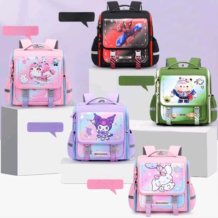 

Sanvilo - Tas Sekolah Anak SD Sanrio Spiderman Kuromi Cinnamorol/Ransel Lebar Kotak Kualitas Super