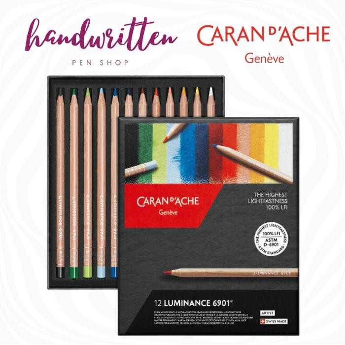 

CARAN DACHE Luminance 6901 Color Pencil Box Of 12 Colors / Pensil Warna Caran d'Ache