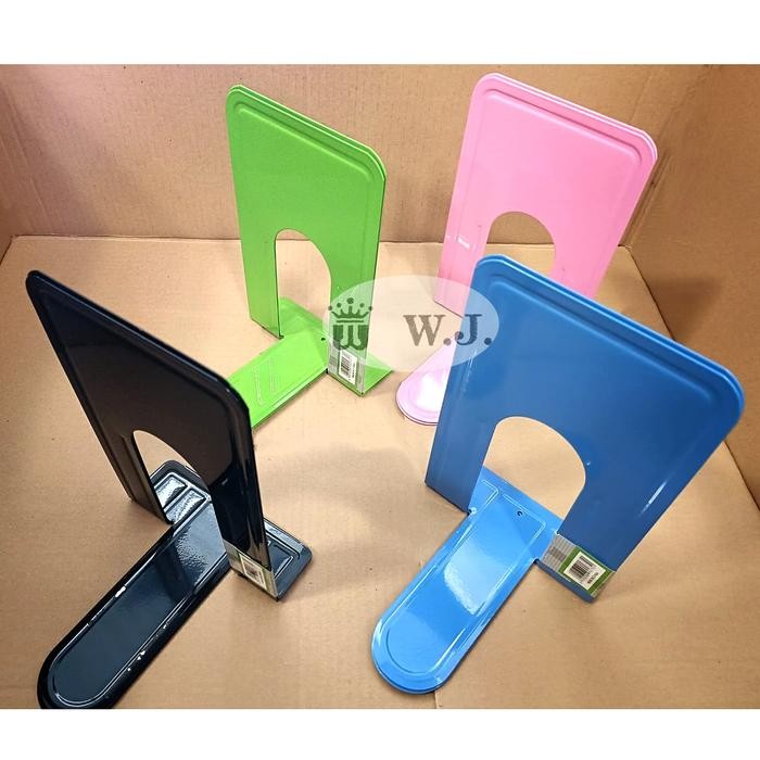 OJ Pembatas Buku Besi (1 Set) no.9 (Besar) / Penyangga Buku / Siku Buku / Book End.