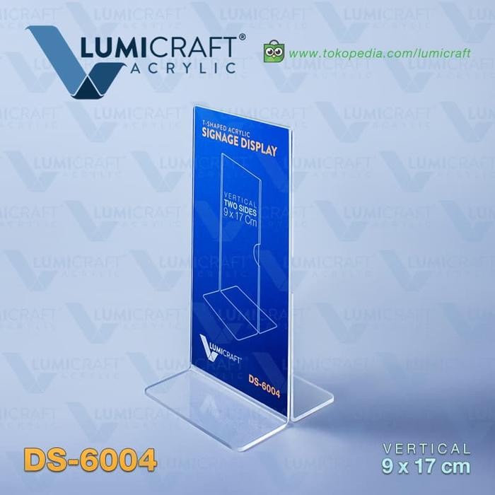 

OJ Signage Display/Stand Acrylic/Akrilik Model T - 9 x 17 cm Dua Sisi