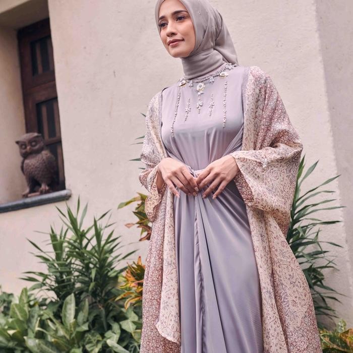 Pilihan- New Alzena Series -Kaftan Dress Batik Viscose Kaftan Gamis Silk Motif Wanita Muslim