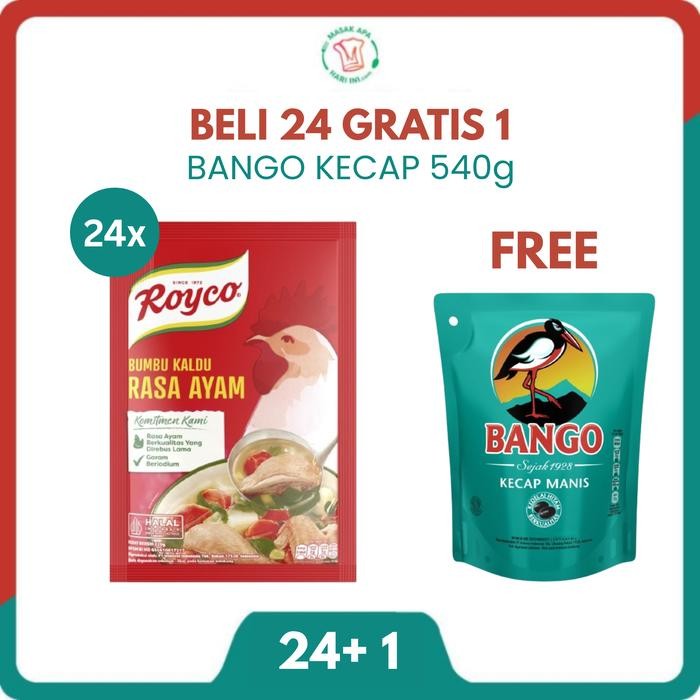 

Stok Baru [FREE Bango Kecap Manis 540g] Royco Bumbu Kaldu Ayam 220g Isi 24