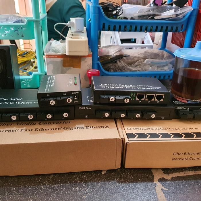 Pilihan- Media Converter 1 2 3 4 6 Port Fo Ethernet Fiber Switch Htb