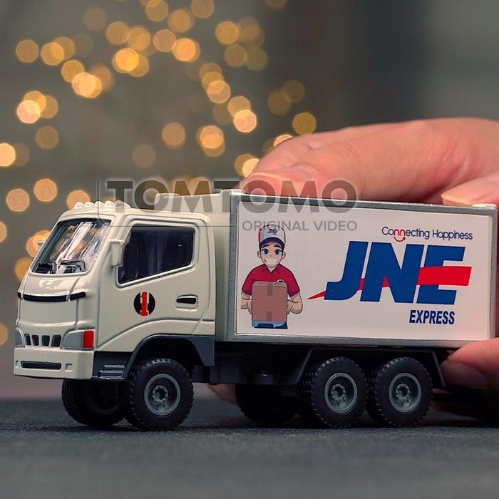 Pilihan- Truck Cargo Jne Diecast Truk Kargo Box Miniatur Mobil Mobilan Tomtomo