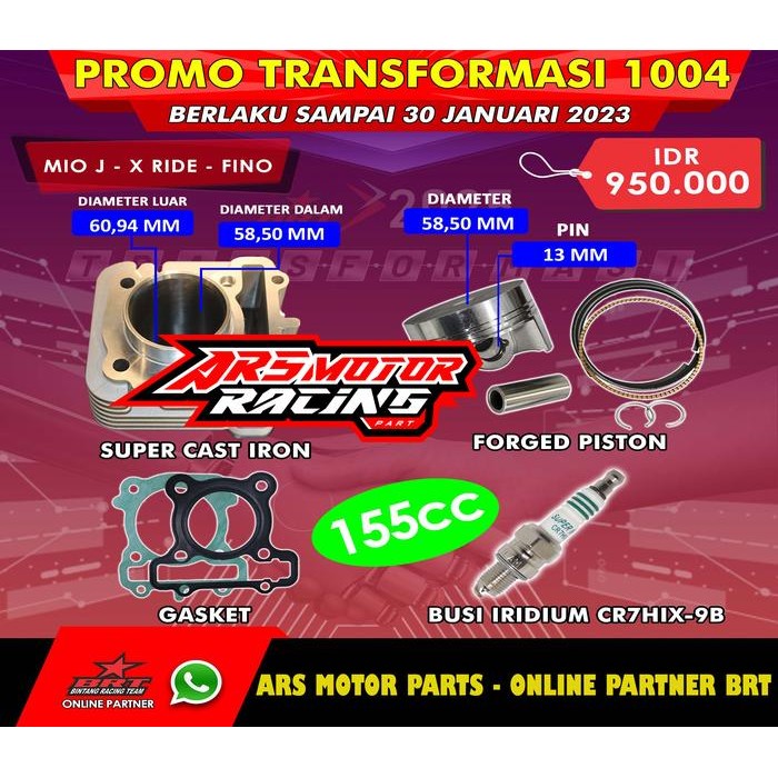 BLOK PISTON BRT 58.50MM JUPITER Z1 - MIO J - FINO - SOUL GT - 155 CC BEST SELLER