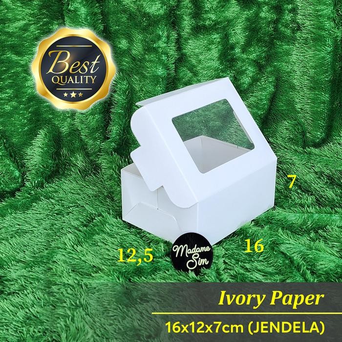BOX IVORY - SNACK BOX LAMINASI - DUS ROTI - KARDUS 16x12x7 (JENDELA)