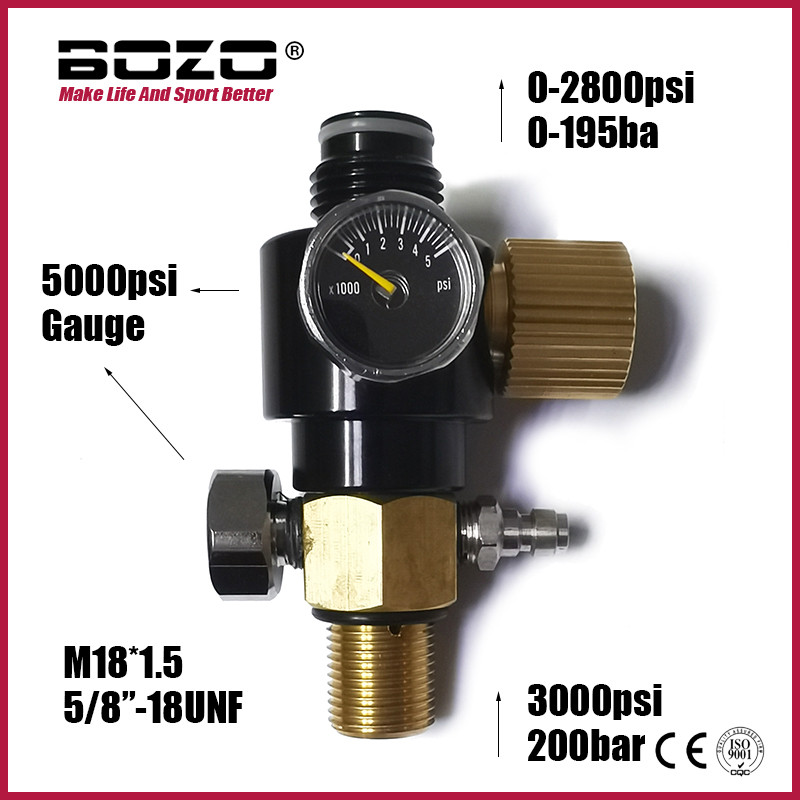 IMPORT HPA Compressed Air Tank Cylinder Regulator Adjustable Output 0-2800psi(0-195bar) Pin Valve