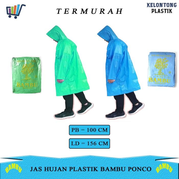 jas hujan plastik bambu ponco