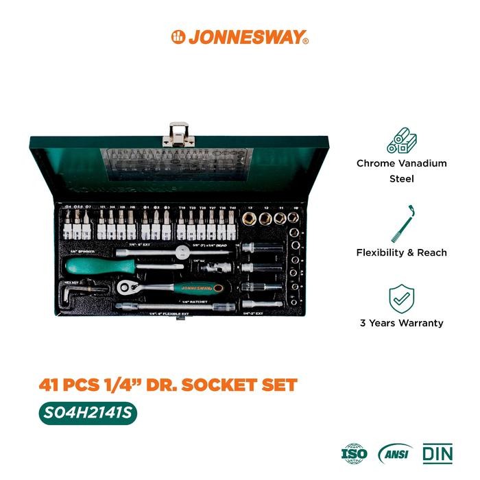 41 PCS 1/4" DR. SOCKET SET JONNESWAY S04H2141S
