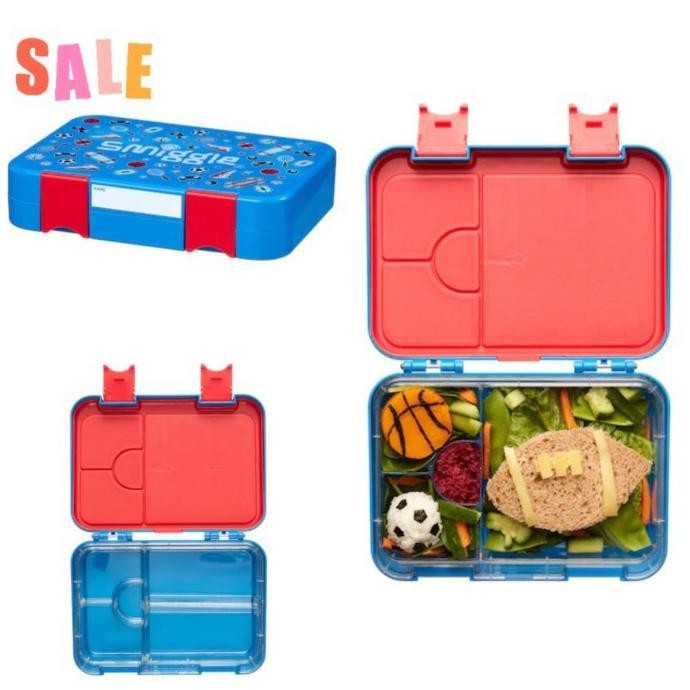 DISKON Smiggle Happy Bento Lunch Box Tempat Bekal Smiggle Anak Laki Laki READY STOCK