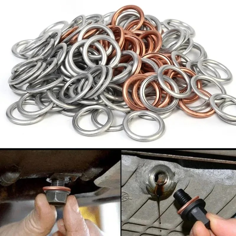 Car Engine Oil Pan Drain Screw Gasket Drainage Bolt Pad Aluminum Sealing Circle Transmission Oil Dra