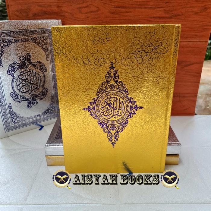 ASLI Al Quran Non Terjemah Cover Emas / Perak Ukuran Standar B5 Kertas HVS Hard Cover Putih READY