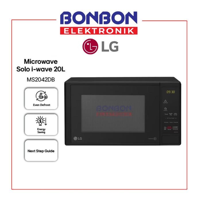 LG Microwave Solo 20L MS2042DB / MS-2042D / MS2042DB i-wave technology - defrosting merata