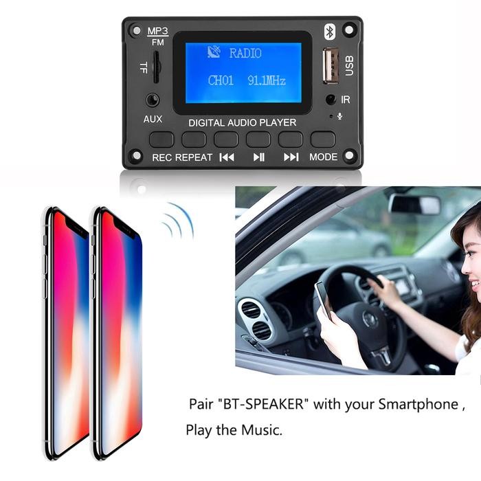 DC 5V 12V MP3 DECODER BOARD DECODER BLUETOOTH 5.0 LCD DISPLAY MP3 PLAYER AUDIO MODULE TF USB FM CAR