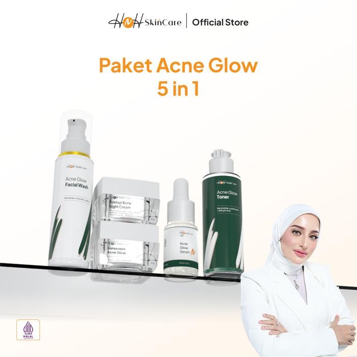 wcme- [Hnh] Hnh Acne Glow 5 In 1 Package - Paket Skincare Untuk Kulit Berjerawat