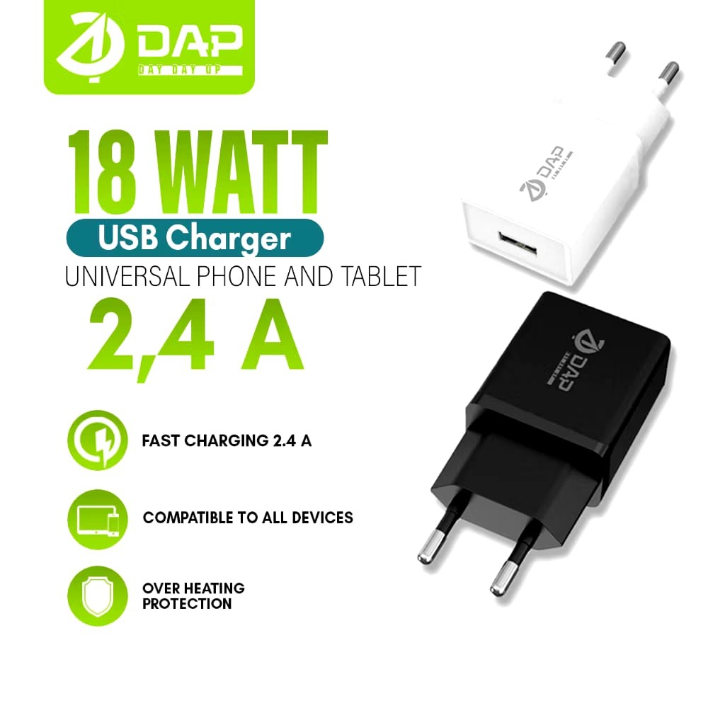 Charger Batok DAP 2.4A D-AT5 satuan/pcs