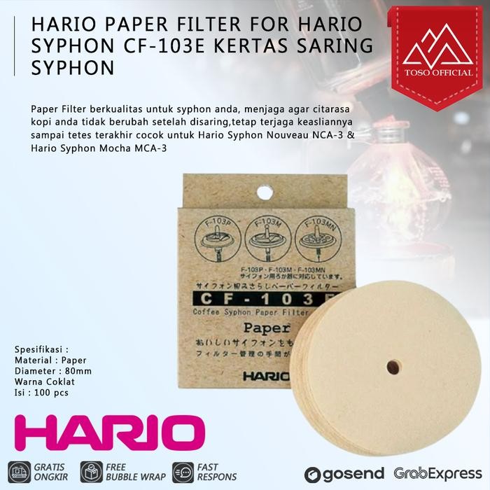 DJJ HARIO Paper Filter for Hario Syphon (CF-103E) Kertas Saring Syphon