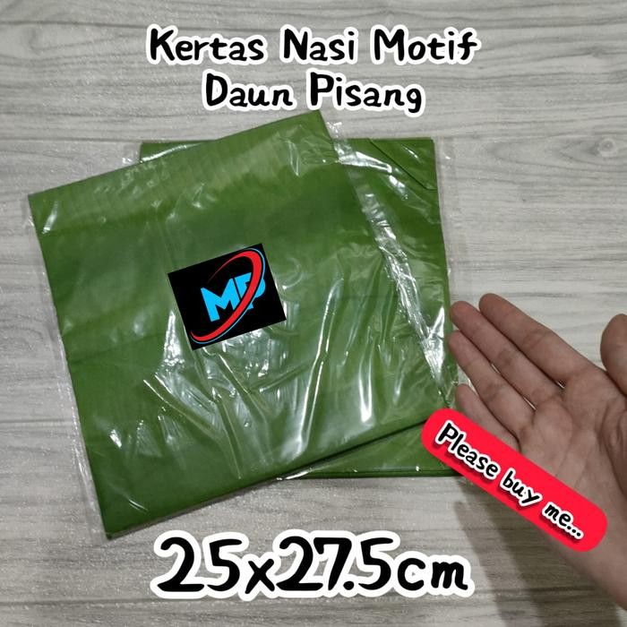 Wax Paper / Kertas Nasi KFC LAMINASI Motif DAUN PISANG ~ FOOD GRADE.