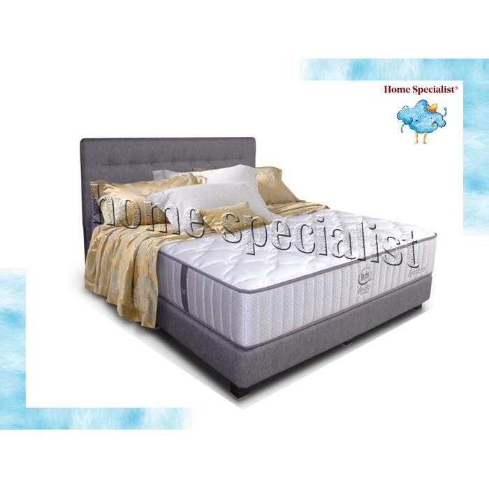 DIVAN DAN SANDARAN SERTA DALLAS 180 X 200 GREY BEDFRAME SAJA
