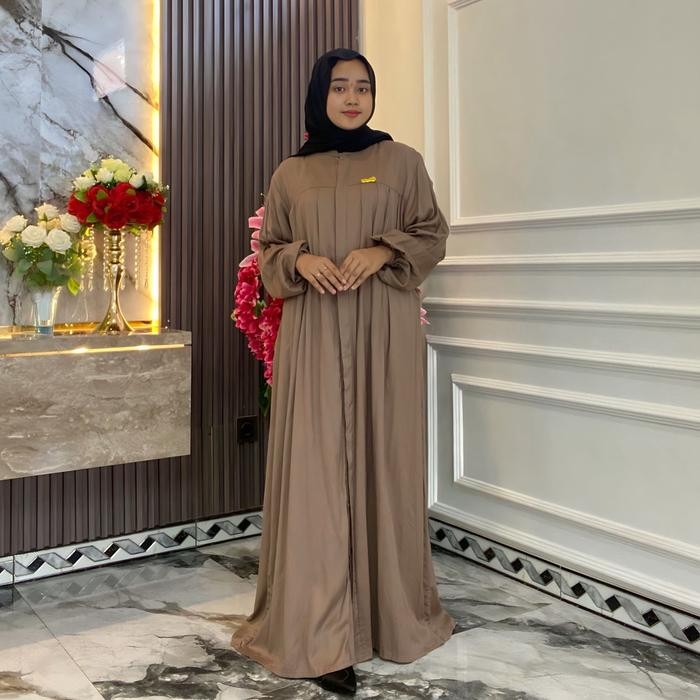 080j- Eldora Dress - Gamis Wanita Jumbo Ld 140 Cm Rayon Twill Polos