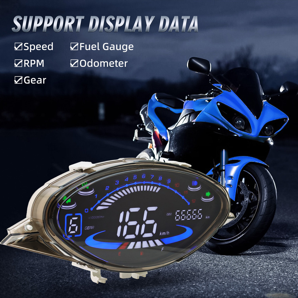 Led Digital Motorcycle Instrument Rpm Tachometer Odometer Speedometer With Turn Signal For Honda