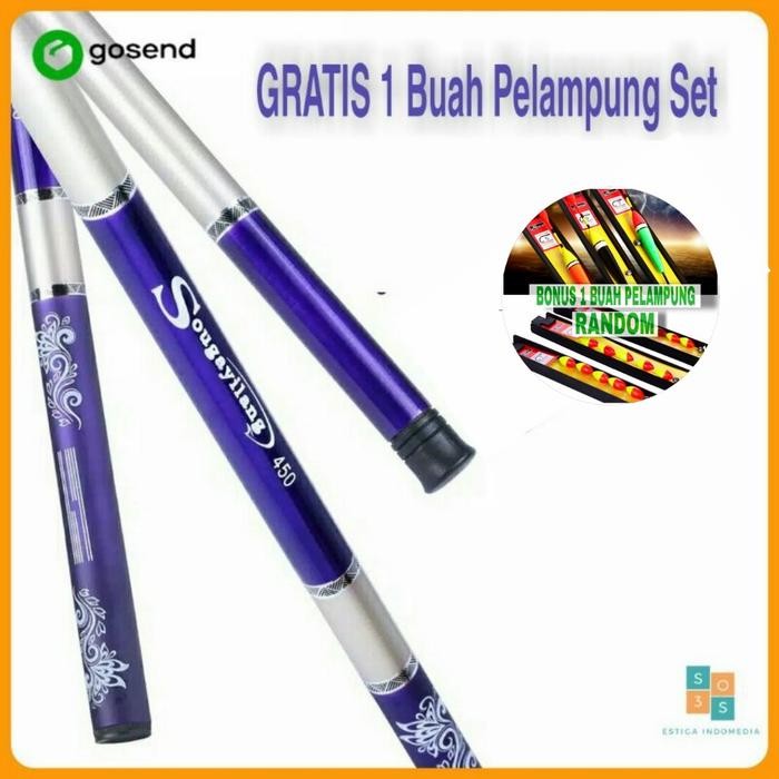 DUniaPancingan- Joran Tegek Sougayilang Fishing Rod Blue Fishing Float Import