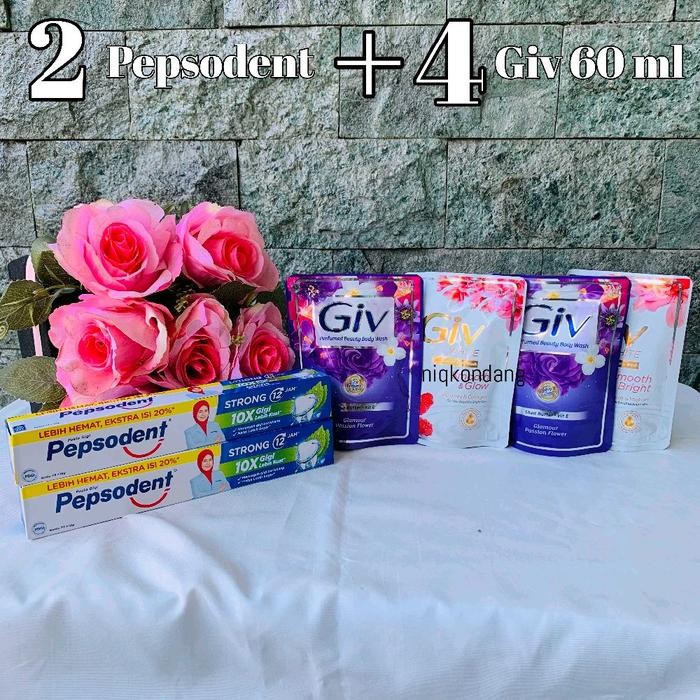 DoneShop- (Paket Combo) 2 Pepsodent 90 Gr + 4 Giv Cair 60 Ml Murah Sangat