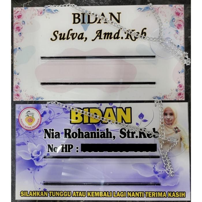 Papan Bidan Akrilik, Papan Nama Bidan Akrilik, Custom Papan Dokter, Perawat,Dll Bahan Akrilik Free