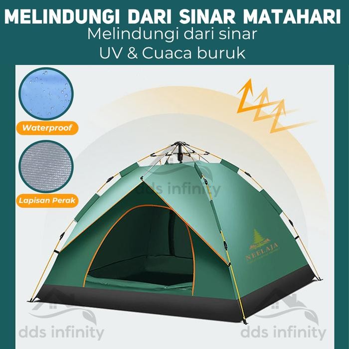 COD[NEELAJA] Tenda Camping 4 Orang Tenda Dome Portabel Kemping Tenda Lipat Outdoor