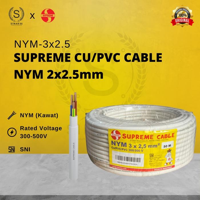 SUPREME NYM 3x2.5 3 x 2.5 KABEL LISTRIK TUNGGAL KAWAT