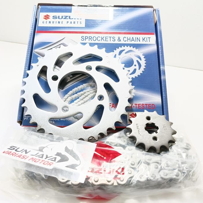 Gear Set Komplit + Rantai SUZUKI Smash - SHOGUN 110 - Shogun 125 - Smash 110 Motor Motorcycle