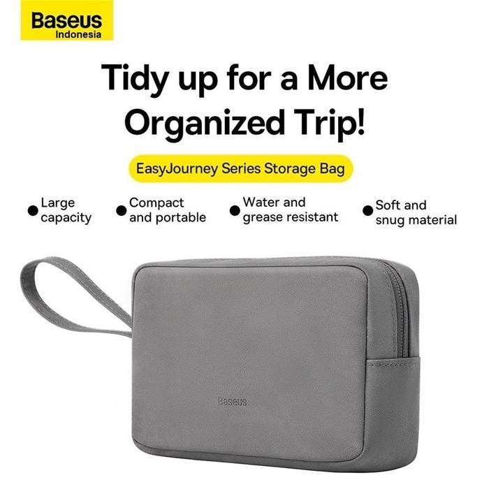BASEUS EasyJourney Travel Aksesoris Kit Storage Bag Powerbank Kabel Charger Dompet Tas Kecil Mini