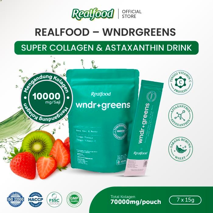 dgsc- Realfood Wndrgreens Double Pouch Super 10,000Mg Collagen BirdS Nest Drink I Minuman