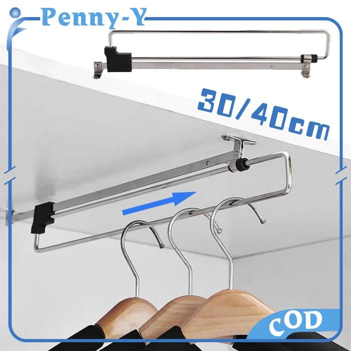 utp6 Gantungan Baju Tarik Rel Gantungan Teleskopik Gantungan Baju Rel