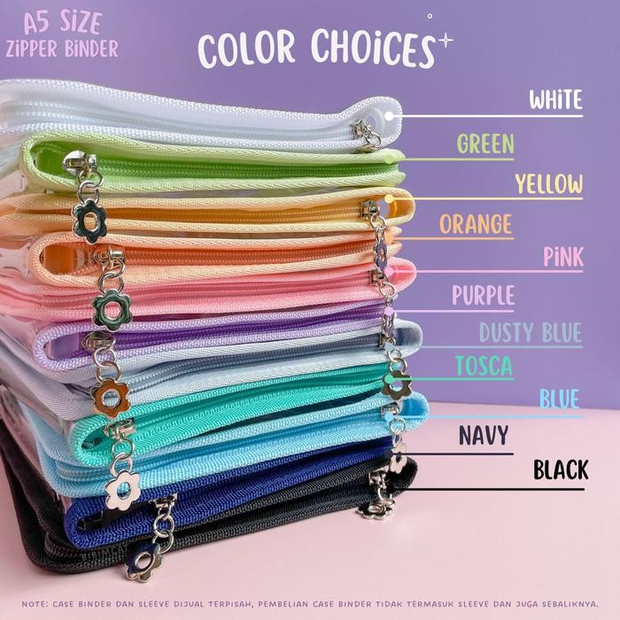 Zipper Photocard Binder 6 Ring A5 / Binder Album Photocard Polaroid Berkualitas