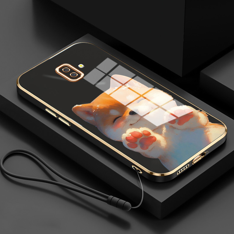 Casing Untuk Samsung Galaxy J6 Plus 2018 J6 Prime 2018 J4 4G J2 4G Case Casing HP Softcase Tali gant