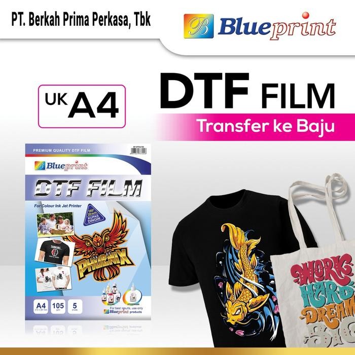 Kertas Transfer Film DTF BLUEPRINT / Digital Transfer Film PET - A4 Isi 5 Lembar