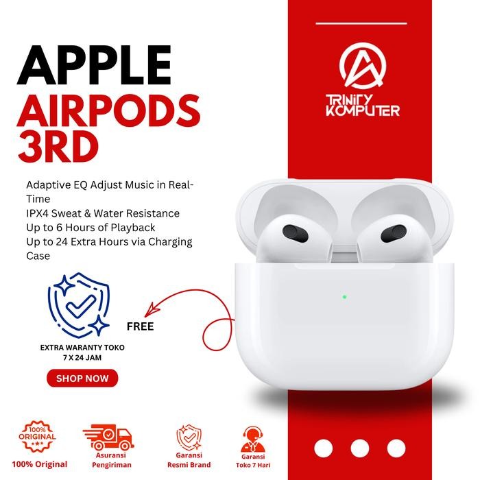 Sale Apple Airpods 3rd Gen With Lightning Charging Case Resmi IBox/Digimap Terlaris