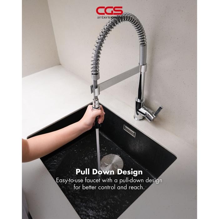 di1r- Keran Air Dapur Kran Cuci Piring - Cgs Monza Pull Down Mixer Taps Tipe Semi